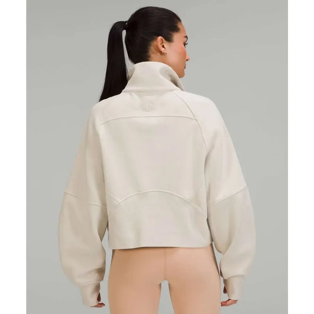 Lululemon Scuba Oversized Funnel Neck Half Zip Sweatshirt Natural Ivory XS / S - Picture 2 of 11